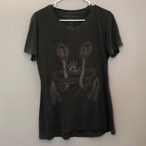 Gray tshirt with snakes